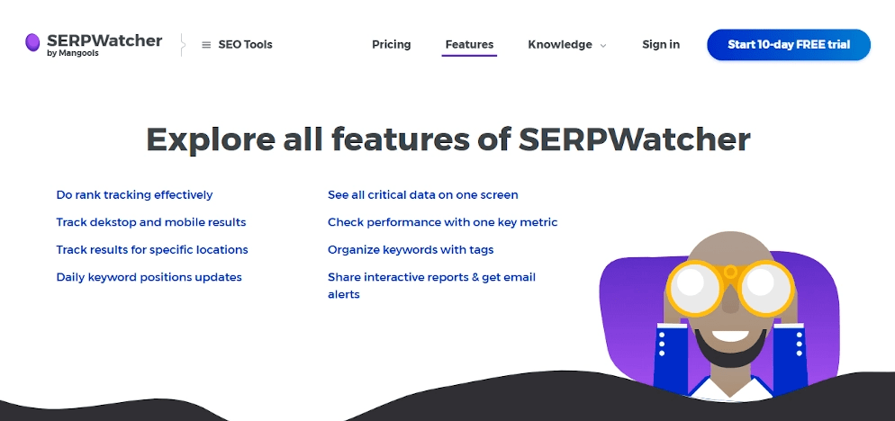 serpwatcher check ranking in google