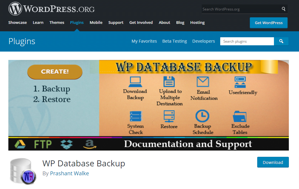 WP-Database-Backup WordPress Plugins For Backup
