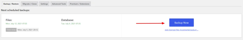 How To Backup WooCommerce Database using updraftplus